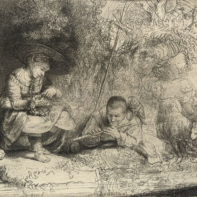 Rembrandt van Rijn — Флейтист (Б., Зал. 188; Н. 200)