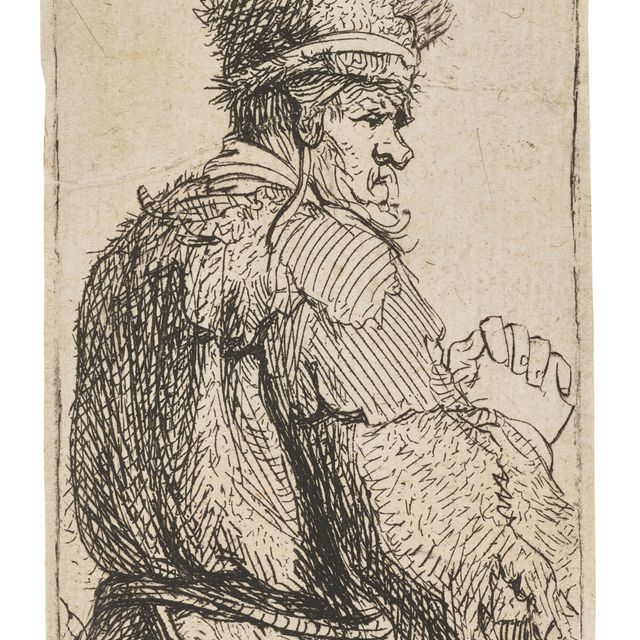 Rembrandt van Rijn — Старик, видимый сзади, в профиль справа: полуфигура