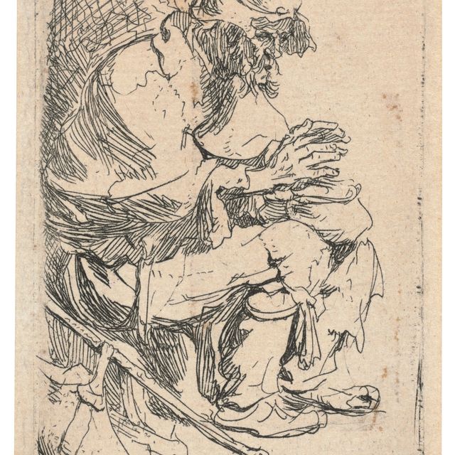 Rembrandt van Rijn — Нищий сидел и грел руки над жаровней
