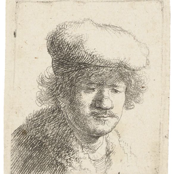 Rembrandt van Rijn — Автопортрет с надвинутой на лоб кепкой (Б., Зал. 319; Н. 58)