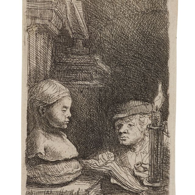 Rembrandt van Rijn — Человек, рисующий по гипсу