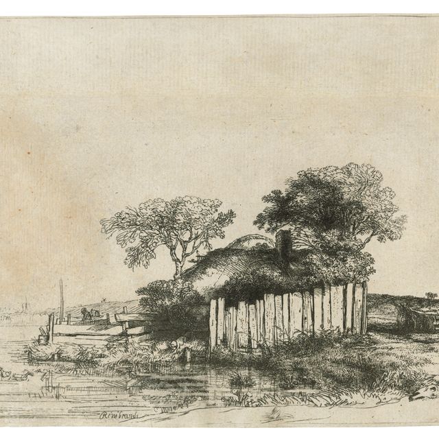 Rembrandt van Rijn — Коттедж с белым забором