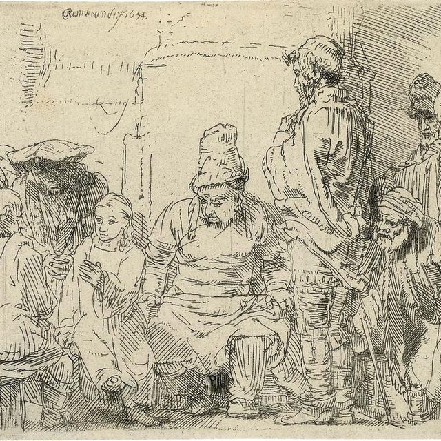 Rembrandt van Rijn — Сидящий Христос спорит с врачами (Б., Зал. 64; Ч. 277)