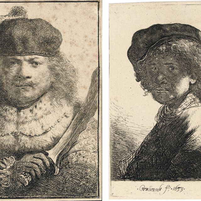 Rembrandt van Rijn — Автопортрет с поднятой саблей (Б., Зал. 18; Н. 109)