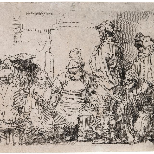 Rembrandt van Rijn — Христос сидит и спорит с врачами