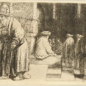 Rembrandt van Rijn — Евреи в синагоге (Б., Зал. 126; Ч. 234)