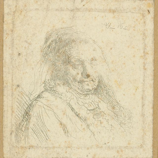 Rembrandt van Rijn — Мать художника, голова и бюст: на три четверти справа