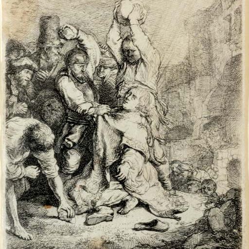 Rembrandt van Rijn — Побиение камнями святого Стефана (Б., Зал. 97; Н. 125)