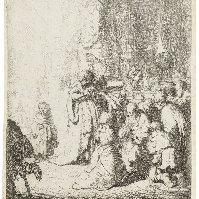 Rembrandt van Rijn — Представление в храме с Ангелом: Маленькая тарелочка
