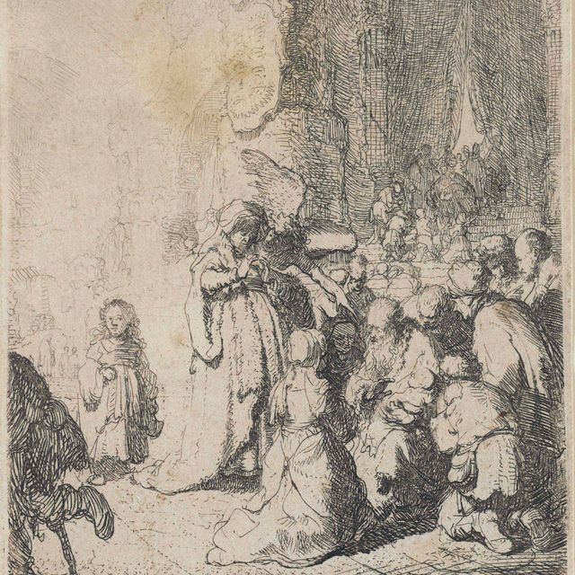 Rembrandt van Rijn — Сретение Господне в храме с Ангелом: Маленькая табличка (В., Зал. 51; ч. 18)