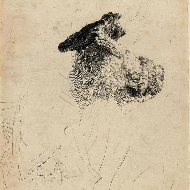 Rembrandt van Rijn — Старик, прикрывающий глаза рукой (Б., Зал 259; Н. 169)