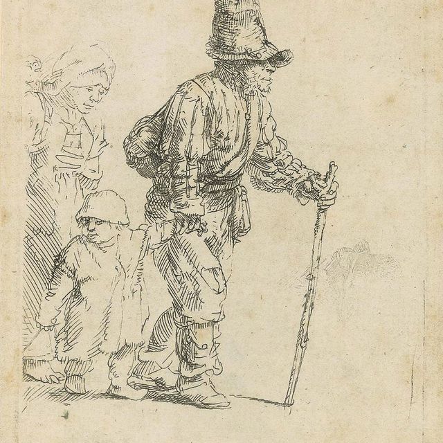Rembrandt van Rijn — Крестьянская семья в пути (Б., Зал. 131; Н. 259)