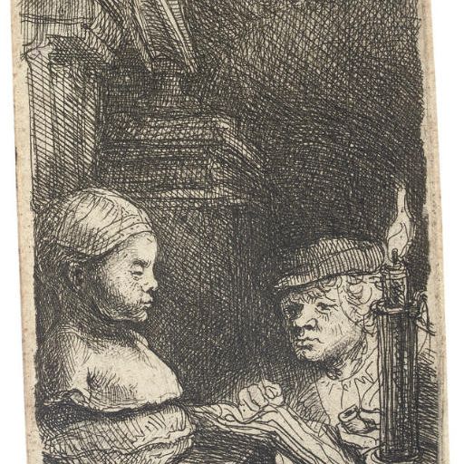 Rembrandt van Rijn — Мужчина, снимающий слепок (Б., Зал. 130; Н. 191)