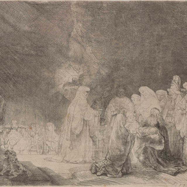 Rembrandt van Rijn — Сношение в храме: Продолговатая тарелка
