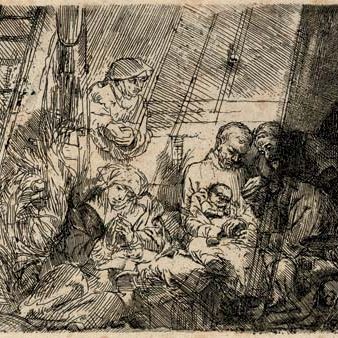 Rembrandt van Rijn — Обрезание в конюшне (Б., Холл. 47; Н. 274)
