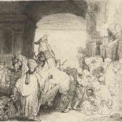 Rembrandt van Rijn — Триумф Мардохея (Б., Зал. 40; Ч. 172)