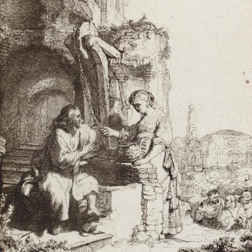 Rembrandt van Rijn — Христос и Самарийка среди руин (Барч, Холстейн, 71; Хинд, 122)
