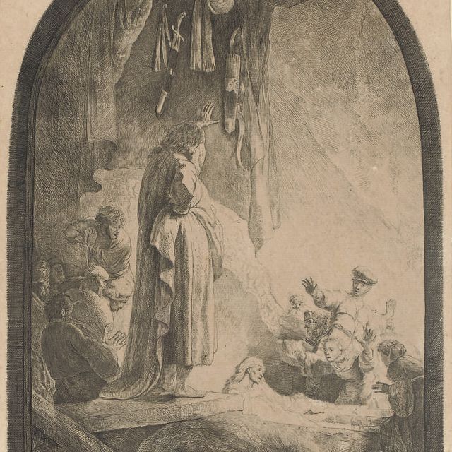 Rembrandt van Rijn — Воскрешение Лазаря: Большая табличка (В., Зал. 73; Н. 95)