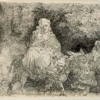 Rembrandt van Rijn — Бегство в Египет: переход через ручей (В., Зал. 55; Н. 276)