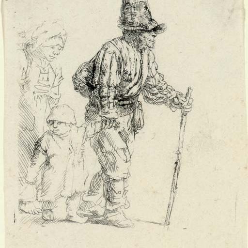 Rembrandt van Rijn — Крестьянская семья в пути (Б., Зал. 131; ч. 259)
