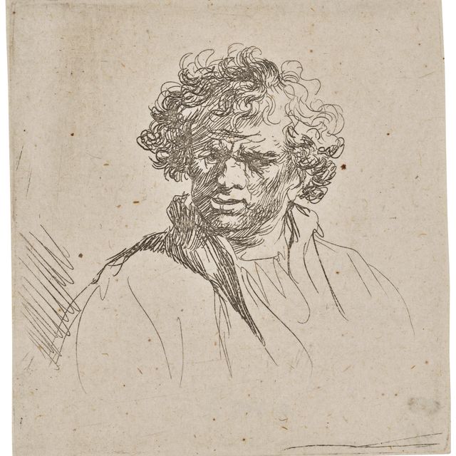 Rembrandt van Rijn — Кудрявый мужчина с кривым ртом