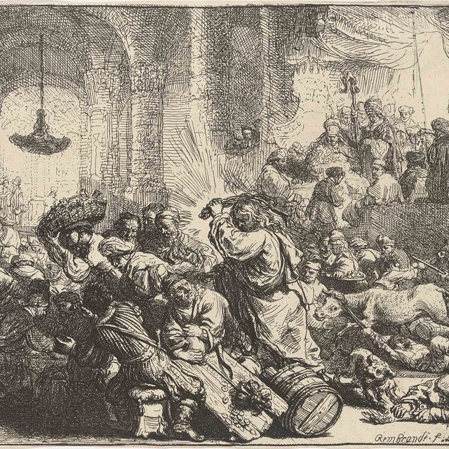 Rembrandt van Rijn — Христос изгоняет менял из храма (Б., гл. 69; ч. 126)