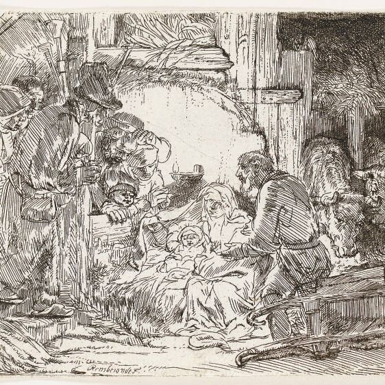 Rembrandt van Rijn — Поклонение пастухов со светильником (Б., Зал. 45; Н. 273)