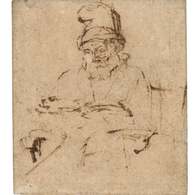 Rembrandt van Rijn — Сидящий старик читает