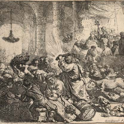 Rembrandt van Rijn — Христос изгоняет менял из храма (Б., гл. 69; ч. 126)