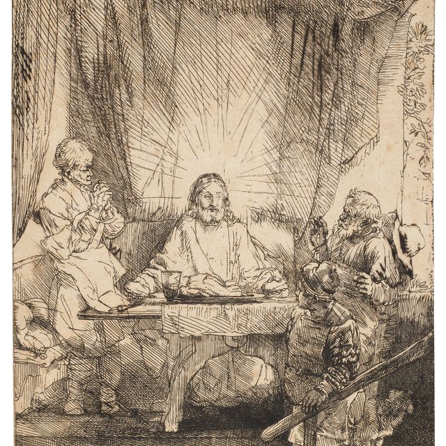 Rembrandt van Rijn — Христос в Эммаусе: Большая тарелка
