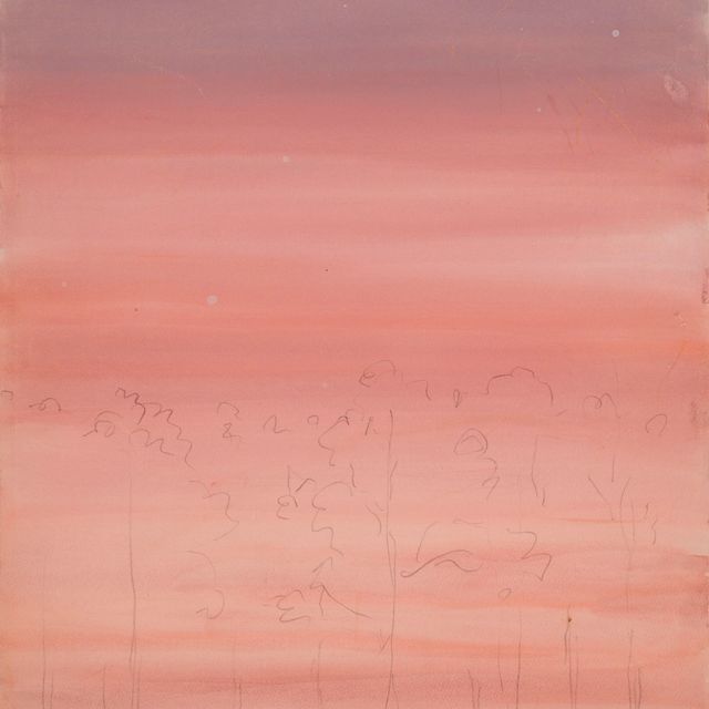 René Magritte — "Розовый лес " ( справа ) ; "Этюды о любви и пуаре " ( сзади )