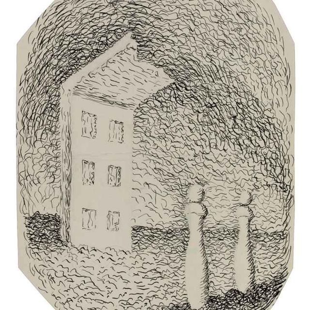 René Magritte — Без названия (Дом и бильбоке)