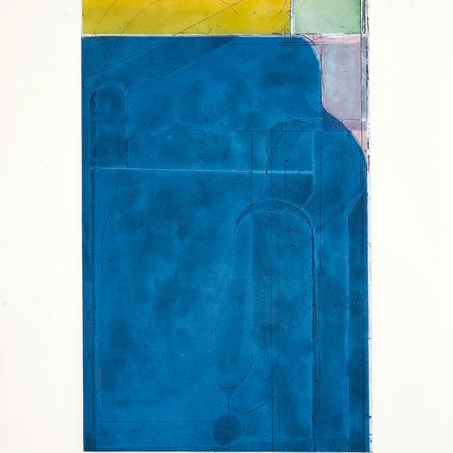 Richard Diebenkorn — Крупная ярко-синяя гравюра, выполненная в восьми цветах