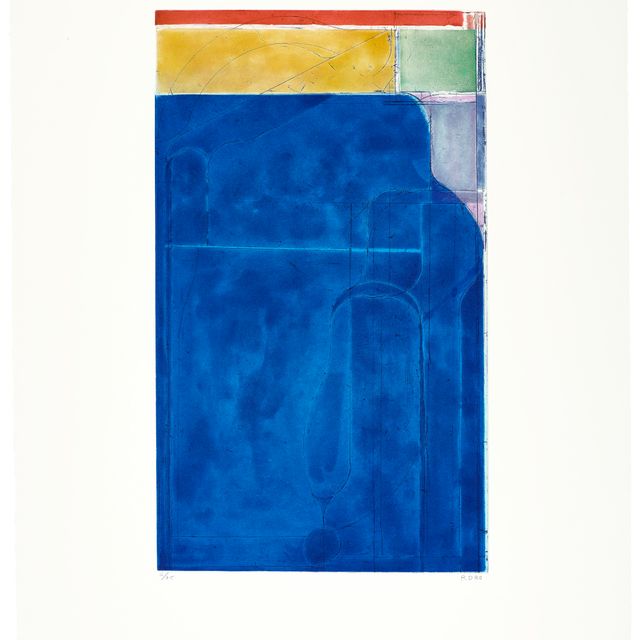 Richard Diebenkorn — Крупная ярко-синяя гравюра, выполненная в восьми цветах