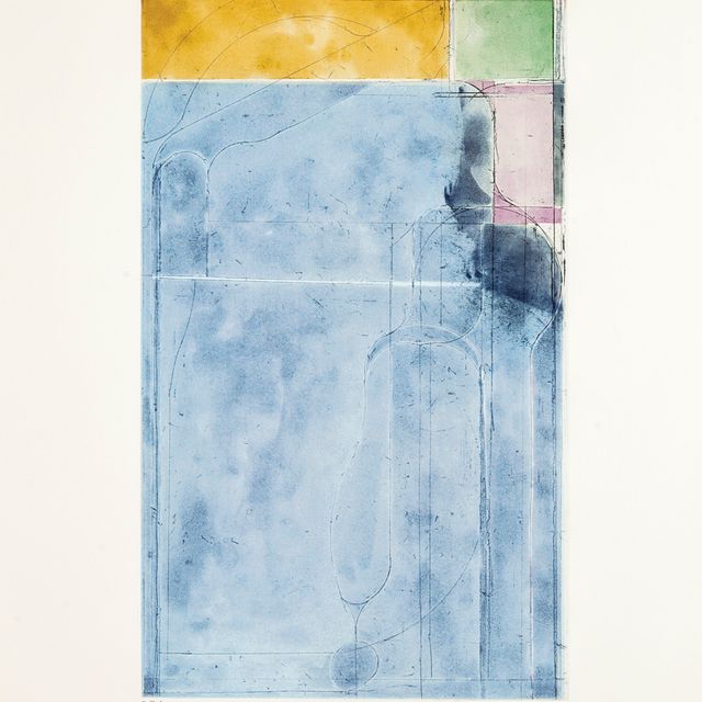 Richard Diebenkorn — Крупная светло-голубая гравюра, выполненная в восьми цветах