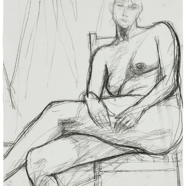 Richard Diebenkorn — Без названия (Сидит обнаженная, скрестив ноги)