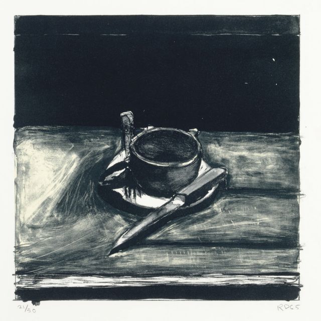 Richard Diebenkorn — Чашка, блюдце, вилка и нож