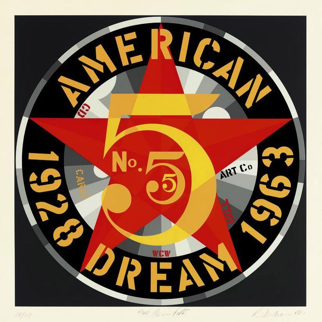 Robert Indiana — Американская мечта № 5 (Золотая пятерка) (Шихан, 113)