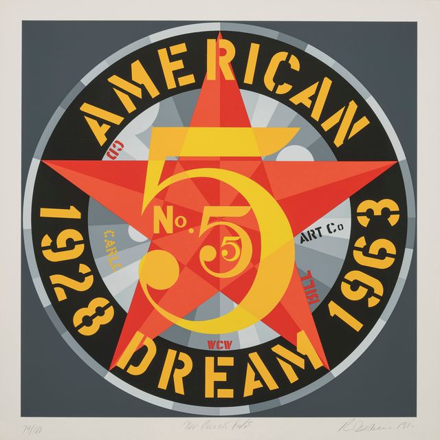 Robert Indiana — Американская мечта № 5 (Золотая пятерка) (Шихан 113)