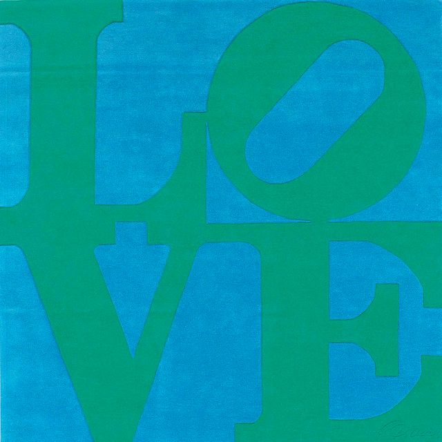 Robert Indiana — Любовь зеленым на голубом Фоне
