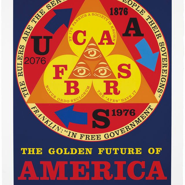 Robert Indiana — Золотое будущее Америки, с американского портрета, 1776-1976