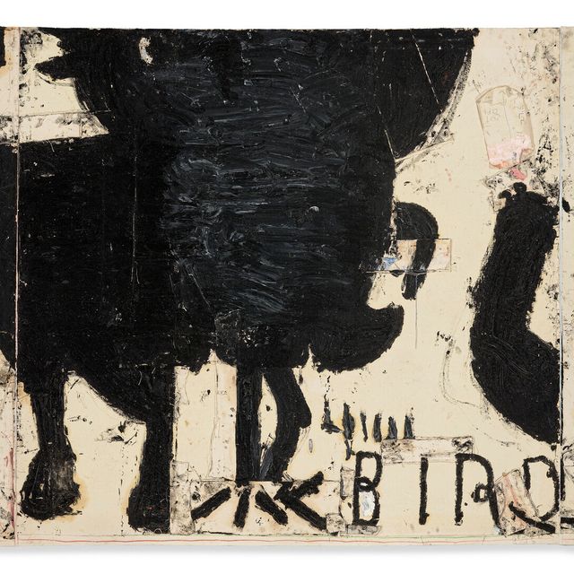 Rose Wylie — Черная роспись: Лошадь, Птица, Кошка