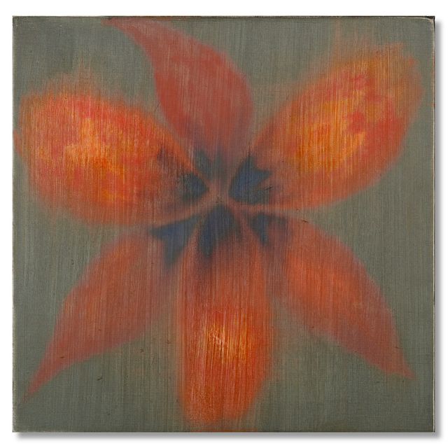 Ross Bleckner — Без названия (Красный цветок)