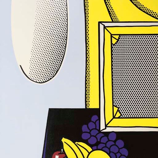Roy Lichtenstein — Натюрморт с подрамником, зеркалом, вазой с фруктами