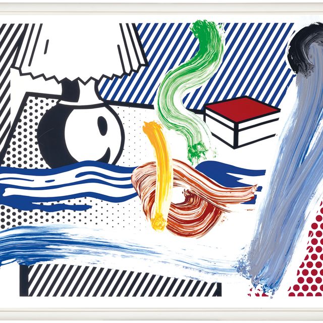 Roy Lichtenstein — Натюрморт с лампой, выполненный кистью