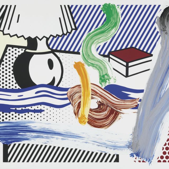 Roy Lichtenstein — Натюрморт с лампой, выполненный кистью