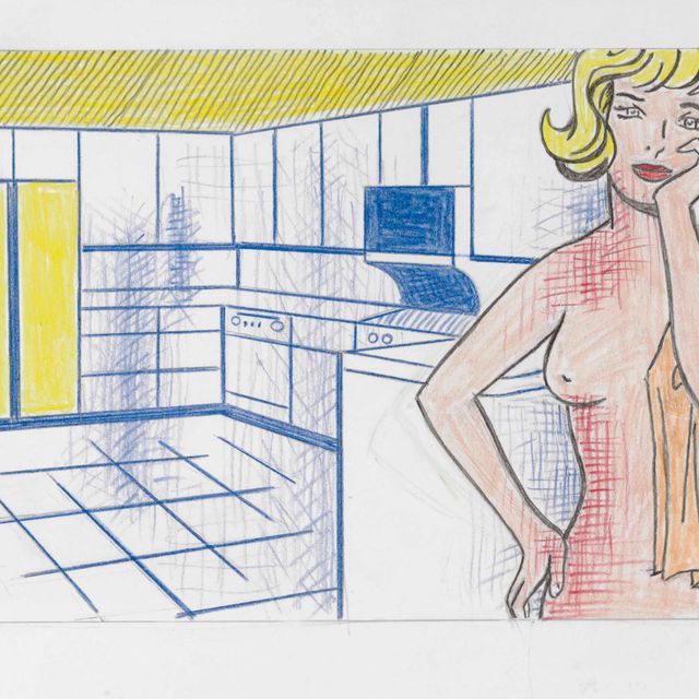 Roy Lichtenstein — Обнаженная на кухне (в кабинете)