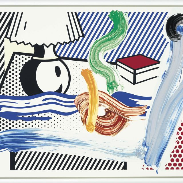 Roy Lichtenstein — Натюрморт с лампой, выполненный кистью