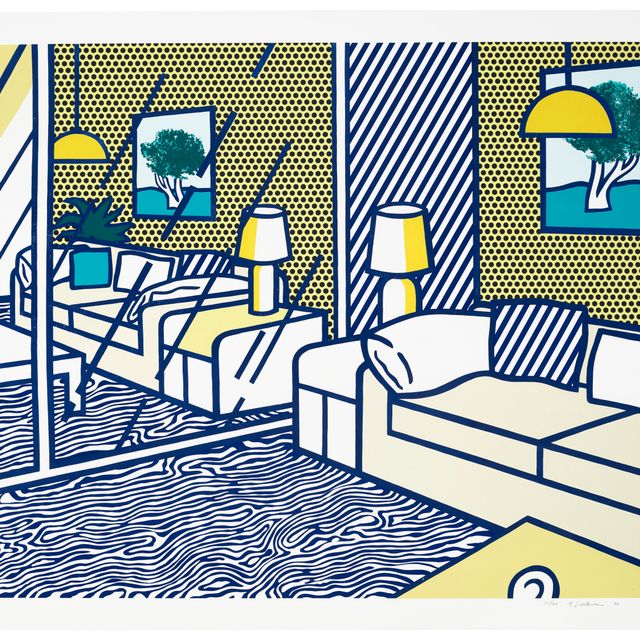 Roy Lichtenstein — Голубой пол из серии "Интерьер"