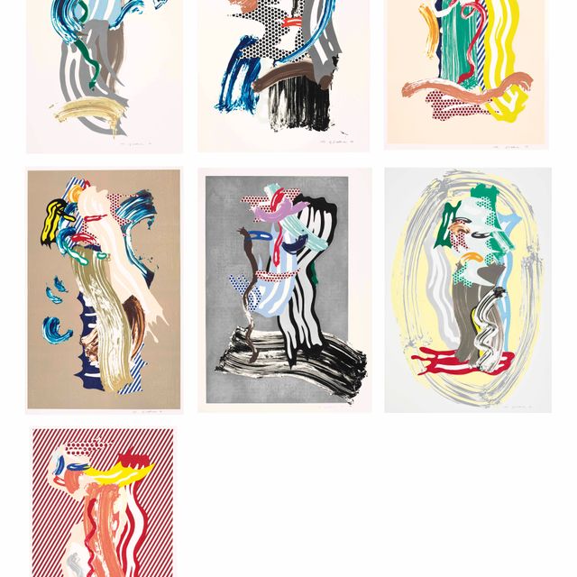 Roy Lichtenstein — Серия рисунков "Мазки кисти" (C. 226-27, 229-233)